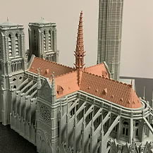 A 3D printed model of a Gothic cathedral